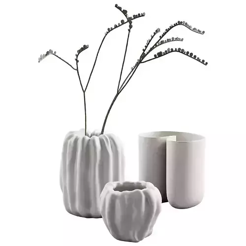 412 decorative vases and pots 07 deformed folded relief vase 06