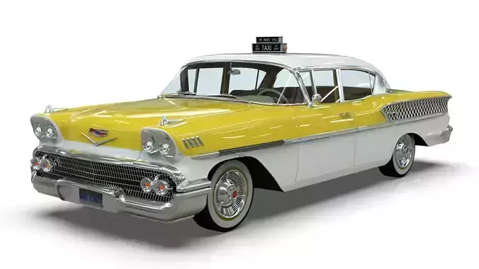 Chevrolet Belair Taxi Yellowcab 1958 3D model