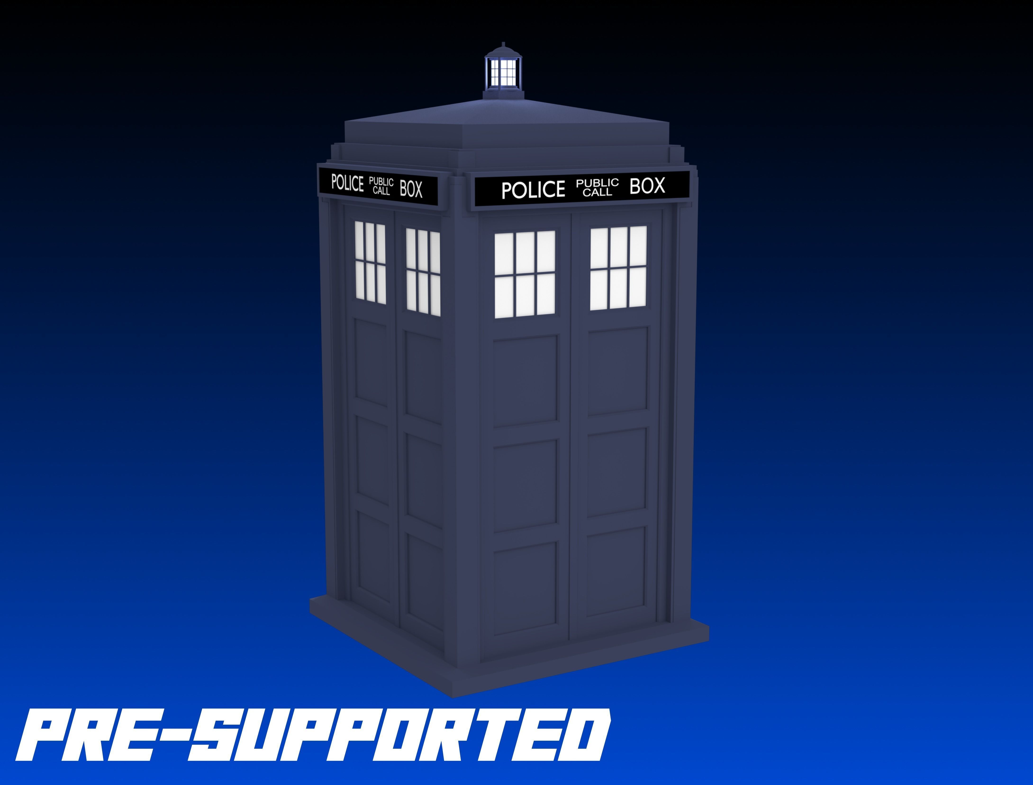 9th-10th Doctors TARDIS - 32mm Miniature -  3D print model_1