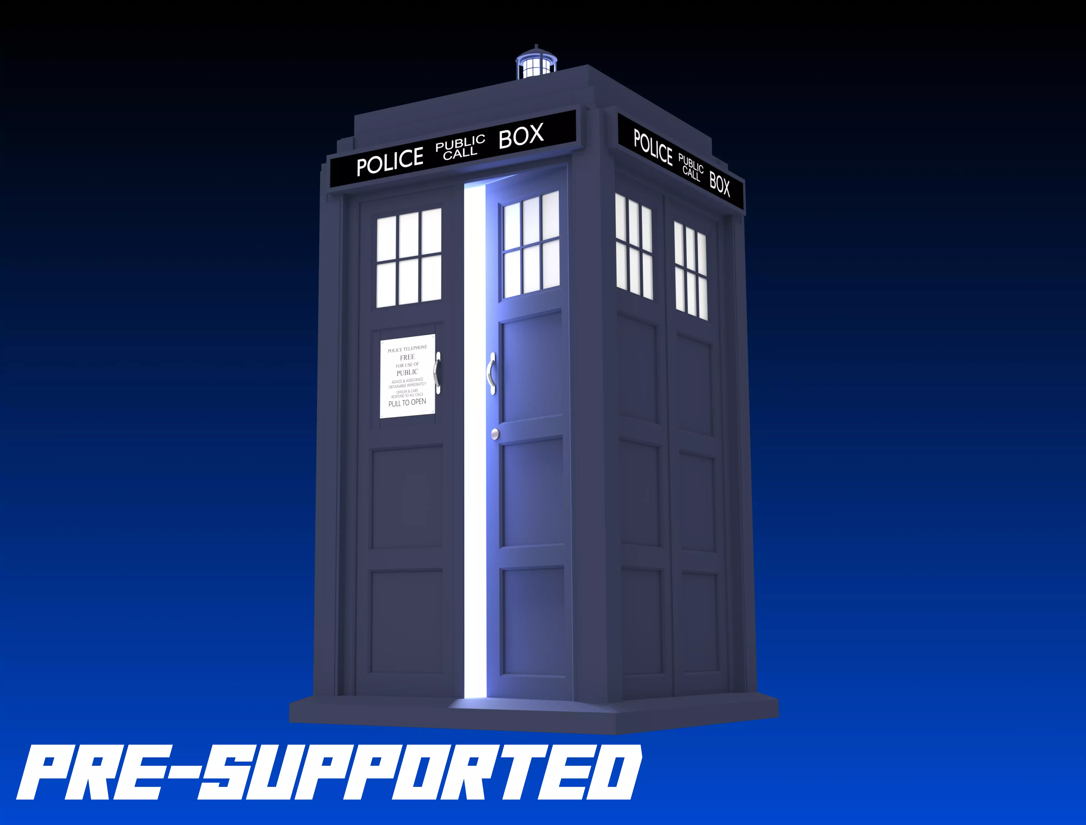 9th-10th Doctors TARDIS - 32mm Miniature -  3D print model_0