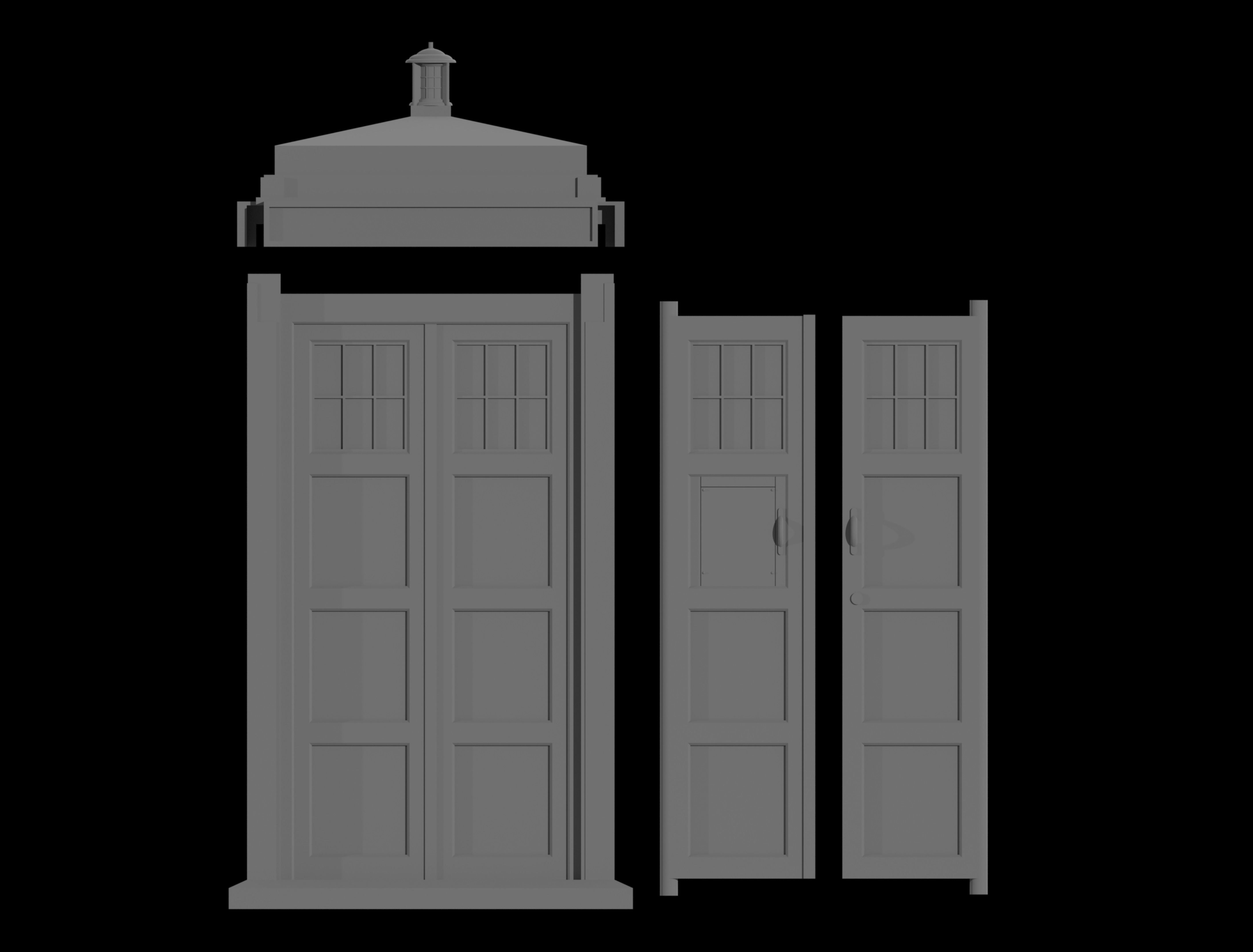 9th-10th Doctors TARDIS - 32mm Miniature -  3D print model_3