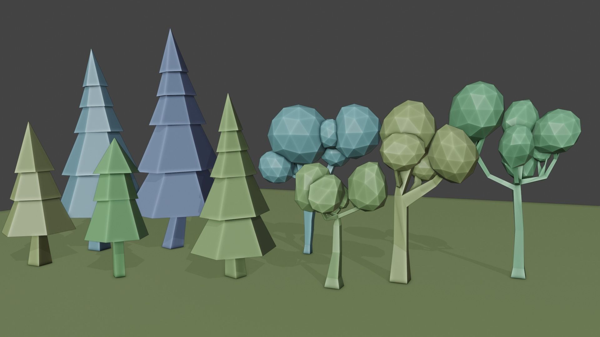 Low Poly Tree and Nature Set Ready for Games and Co Low-poly 3D model_1