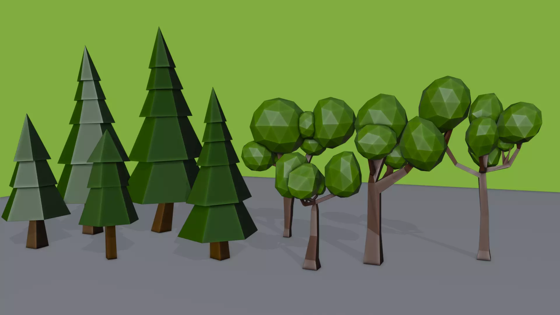 Low Poly Tree and Nature Set Ready for Games and Co Low-poly 3D model_0
