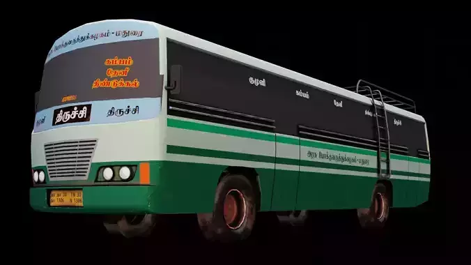  South Indian Bus Low-poly 3D model