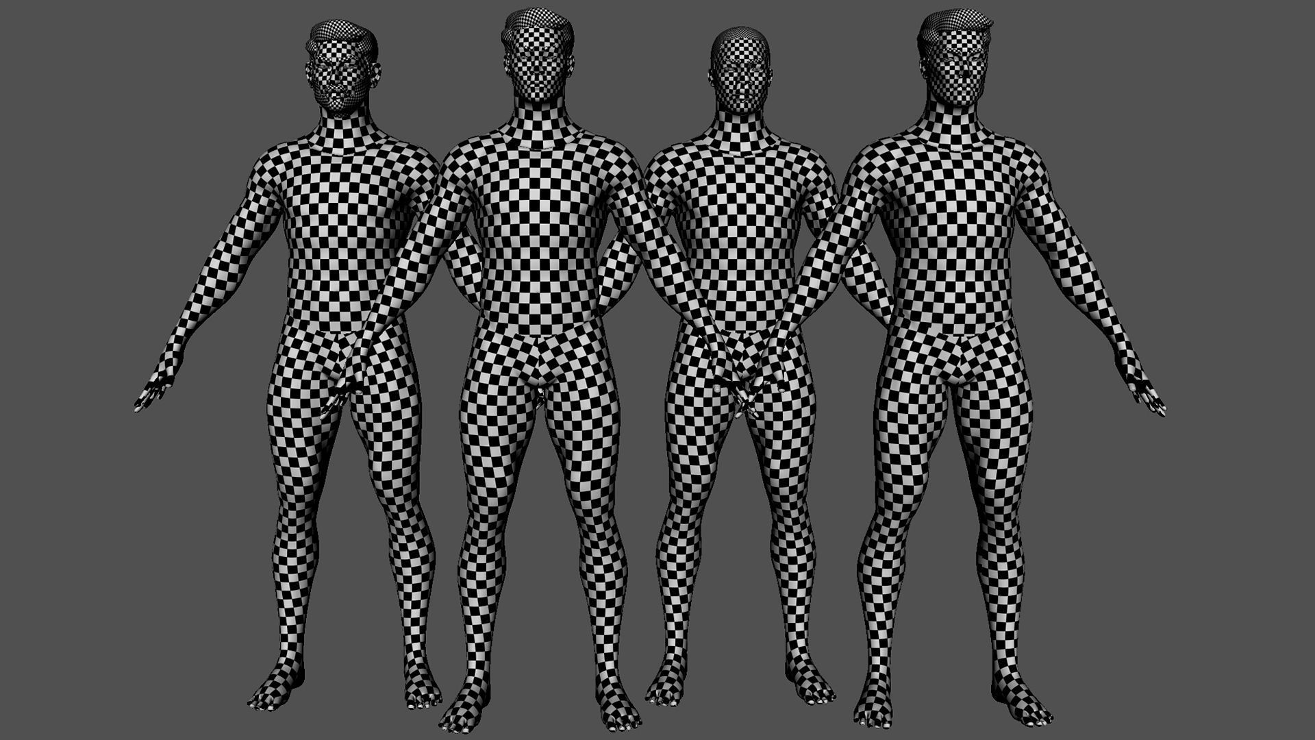 4 Male Race BaseMesh Low-poly 3D model_8