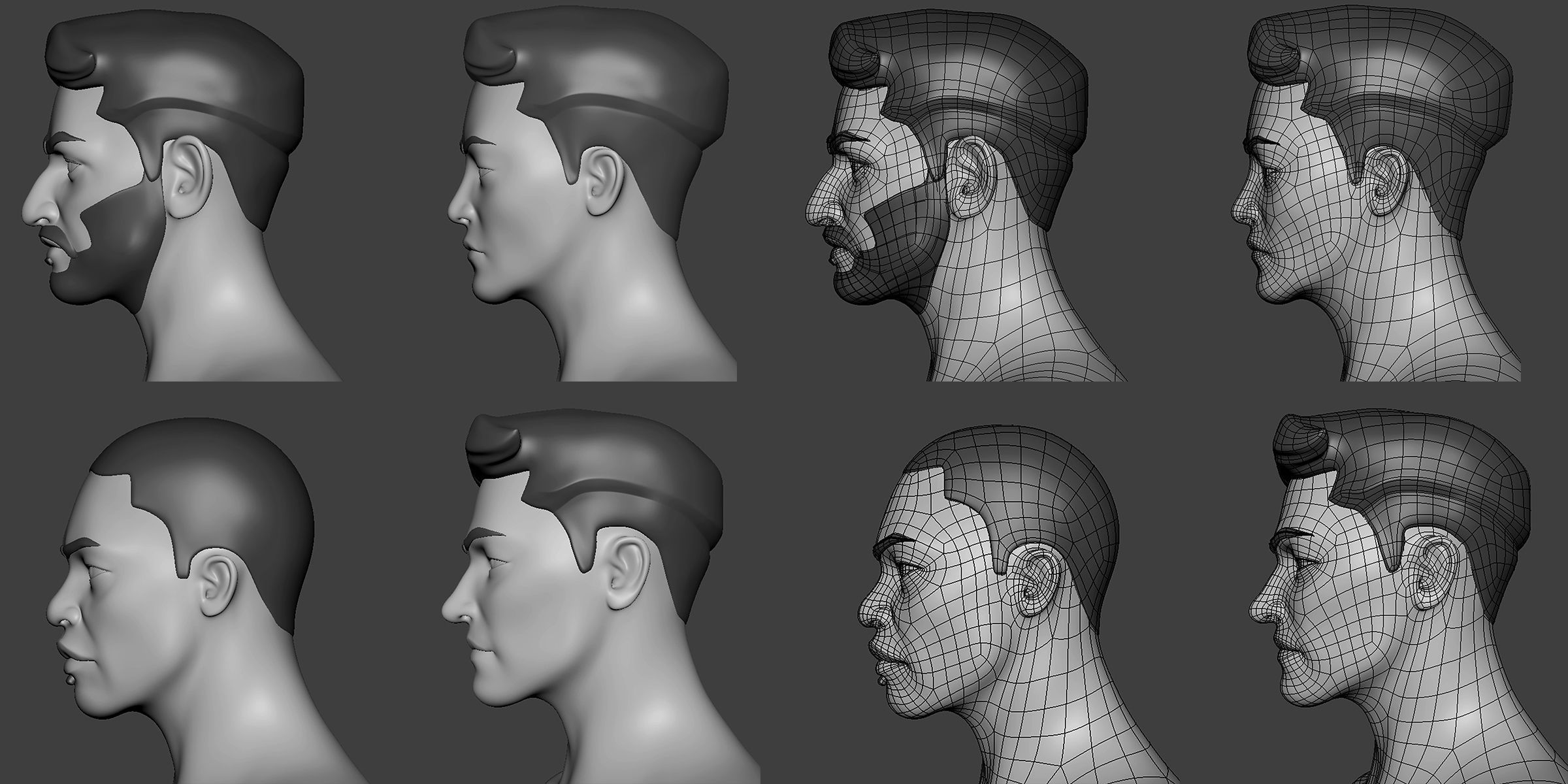 4 Male Race BaseMesh Low-poly 3D model_5