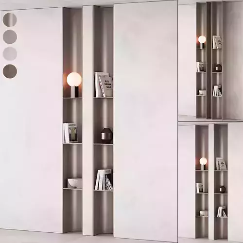 416 bookcase and rack 09 halfround semicircle modular shelfs 02 3D model