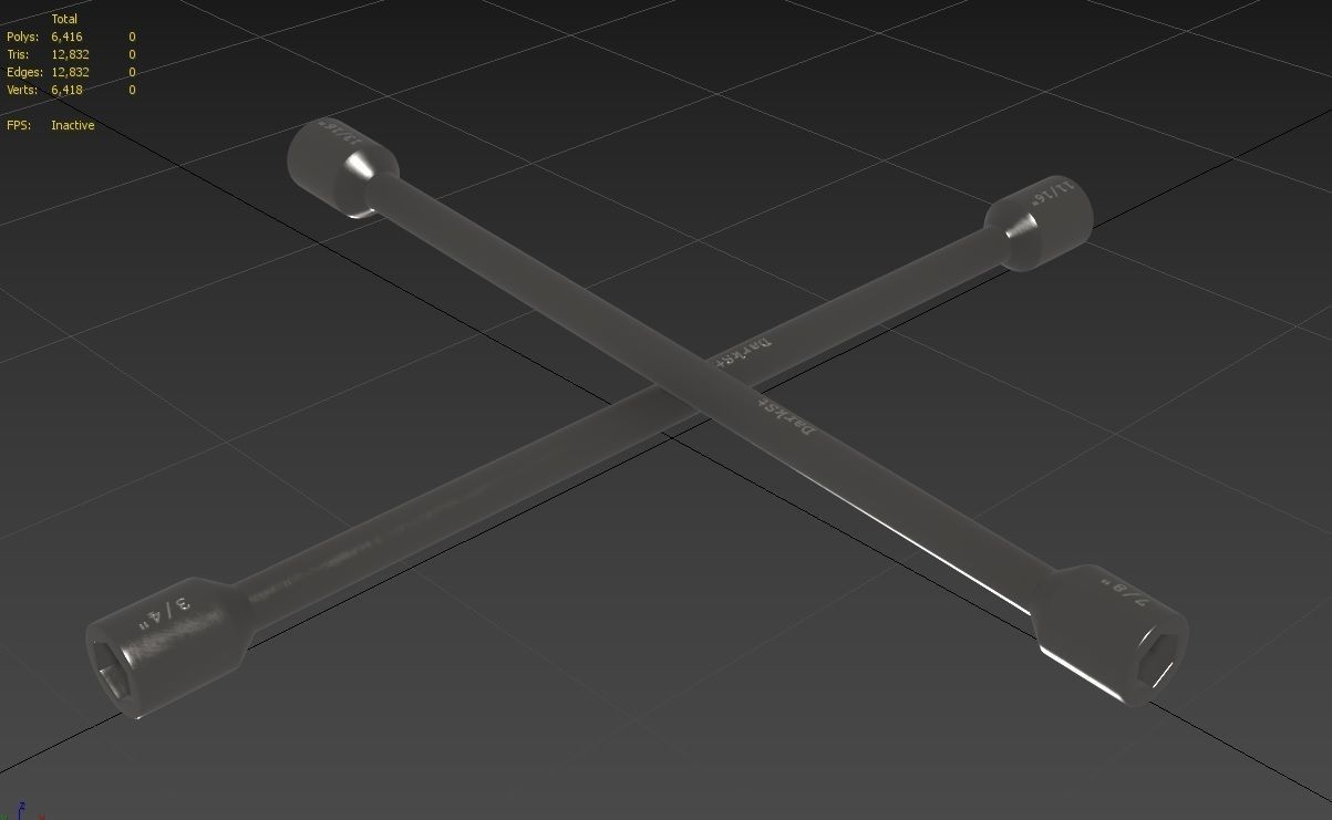 Lug Wrench M01 Low-poly 3D model_7