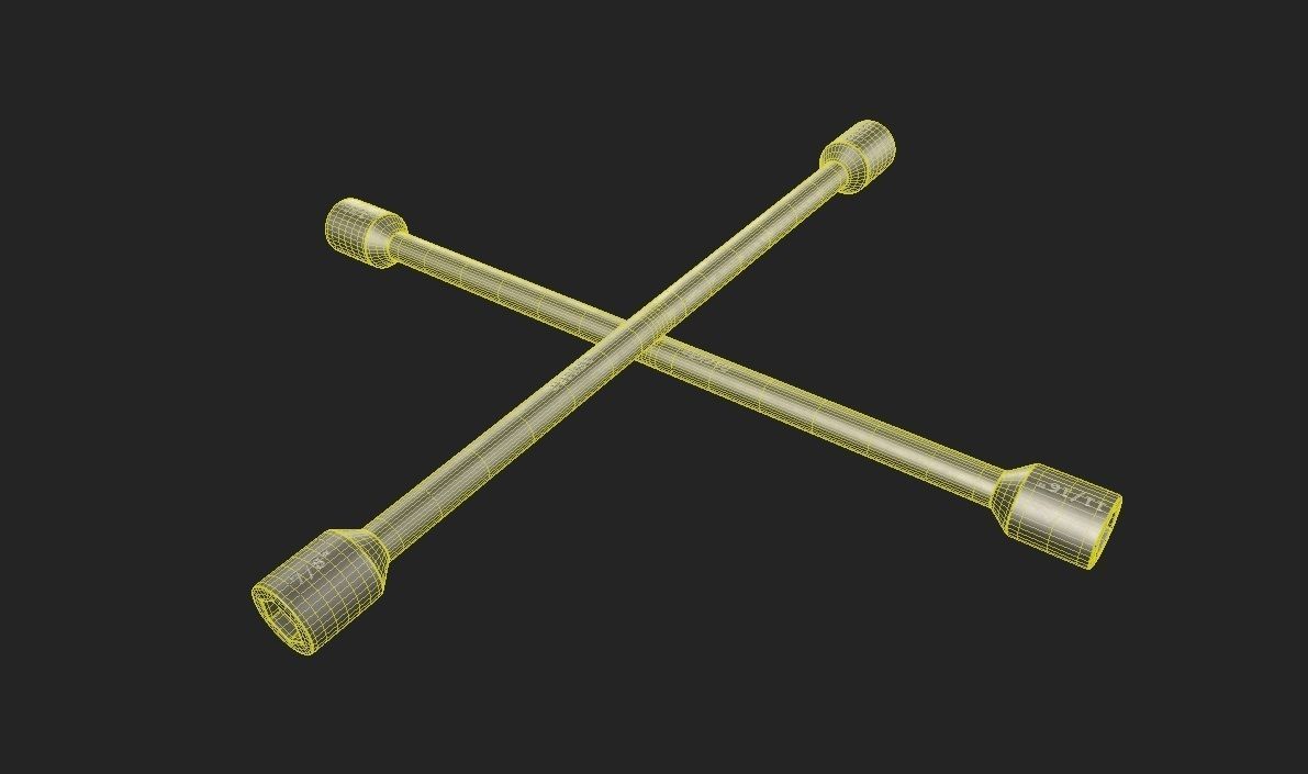 Lug Wrench M01 Low-poly 3D model_1