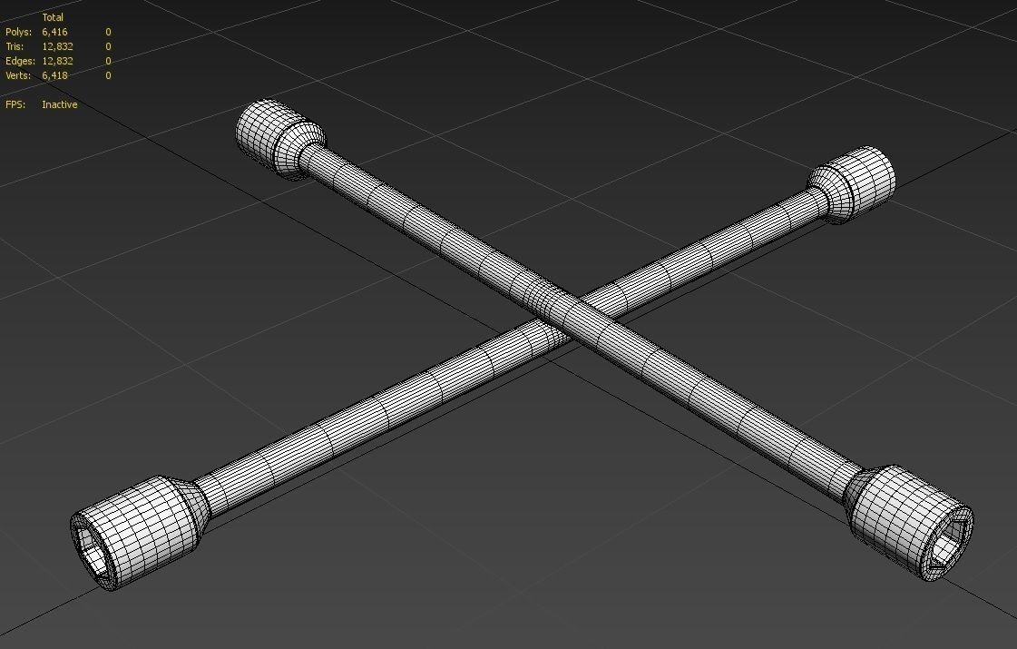 Lug Wrench M01 Low-poly 3D model_6