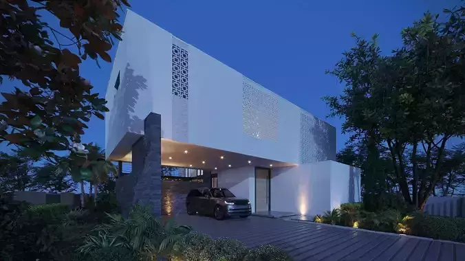 ProVis3D 039 - Modern Exterior Series I Night 3D model