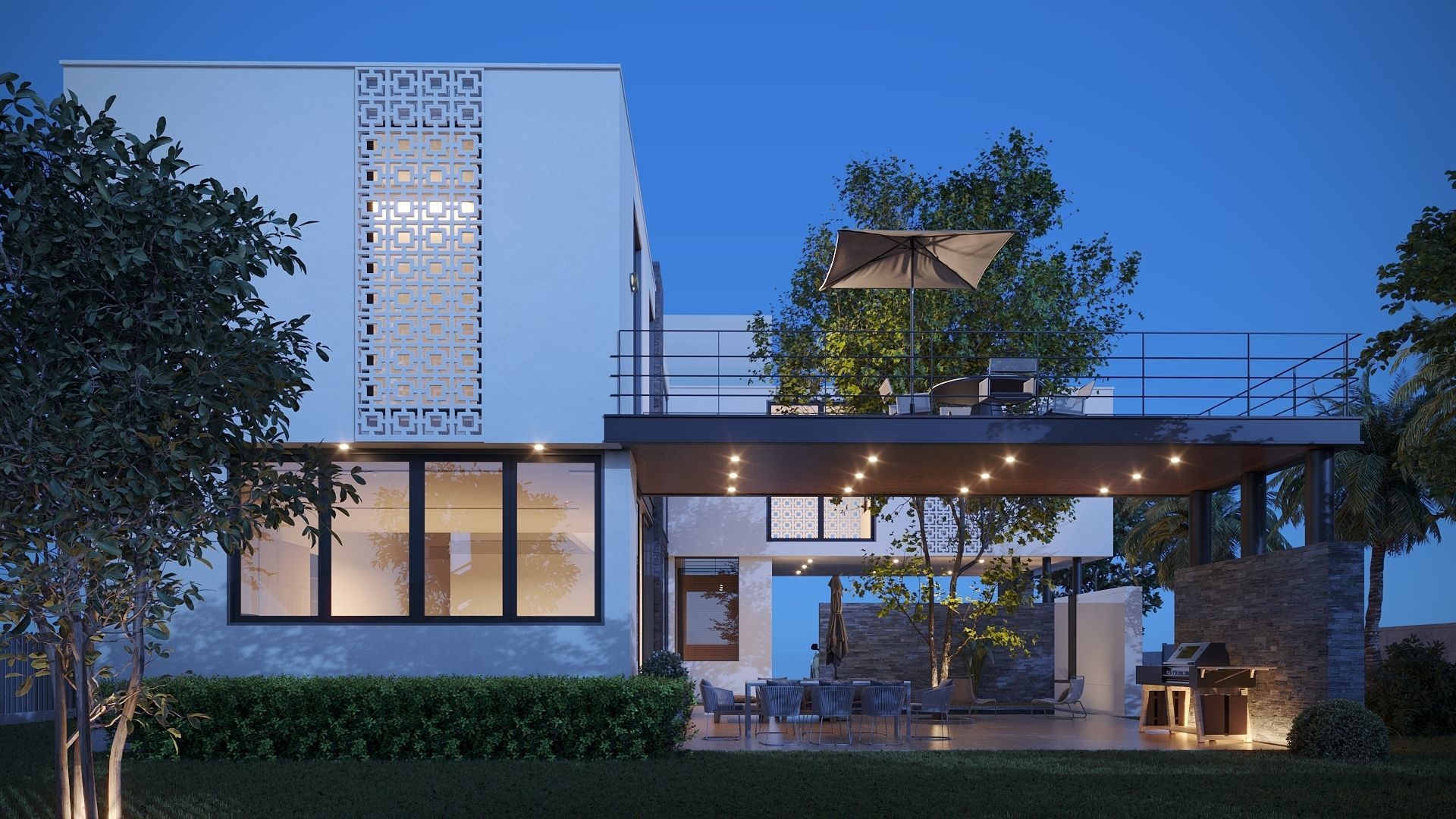ProVis3D 039 - Modern Exterior Series I Night 3D model_7