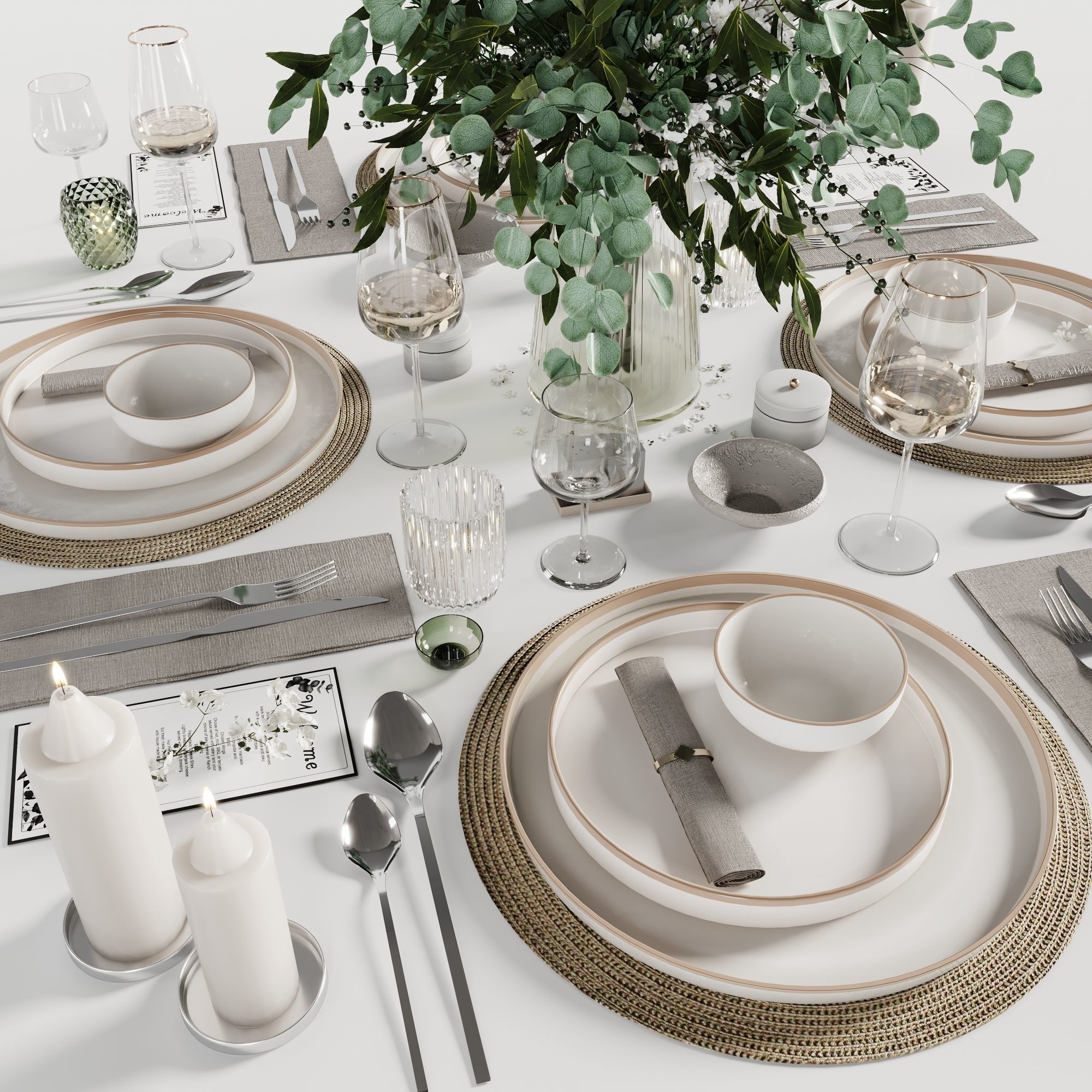 Tableware set 18 3D model_3