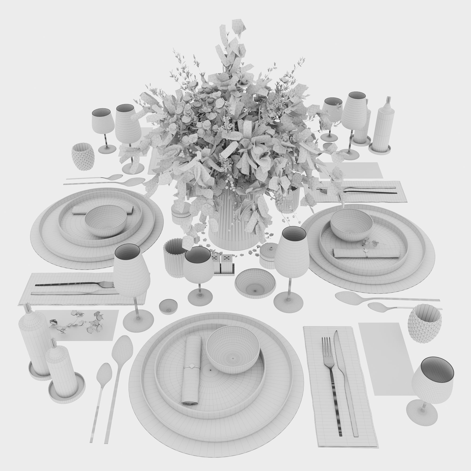 Tableware set 18 3D model_5