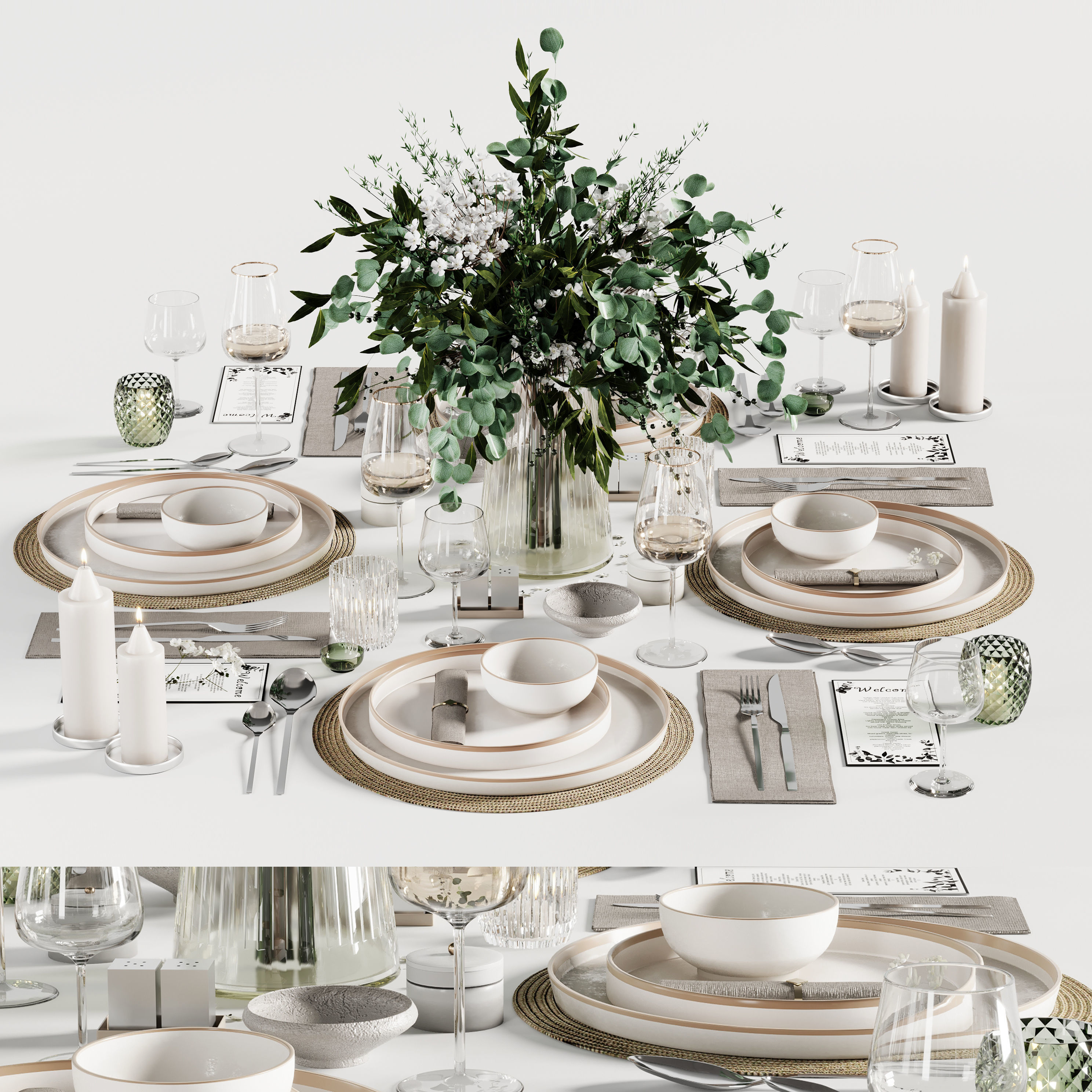 Tableware set 18 3D model_4
