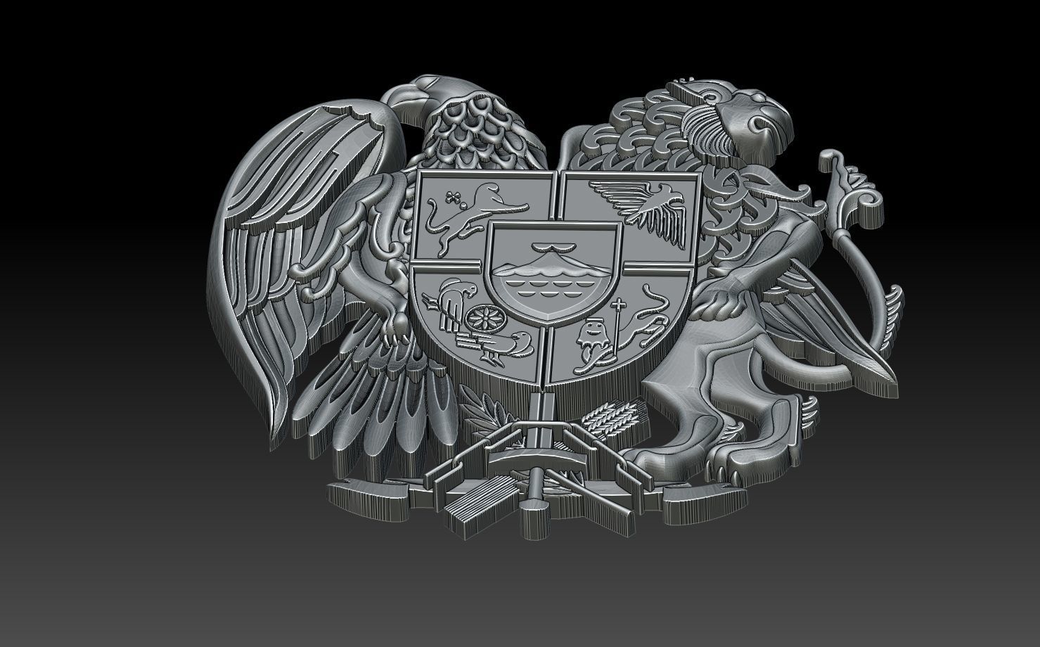 Coat of arms of Armenia 3D print model_3