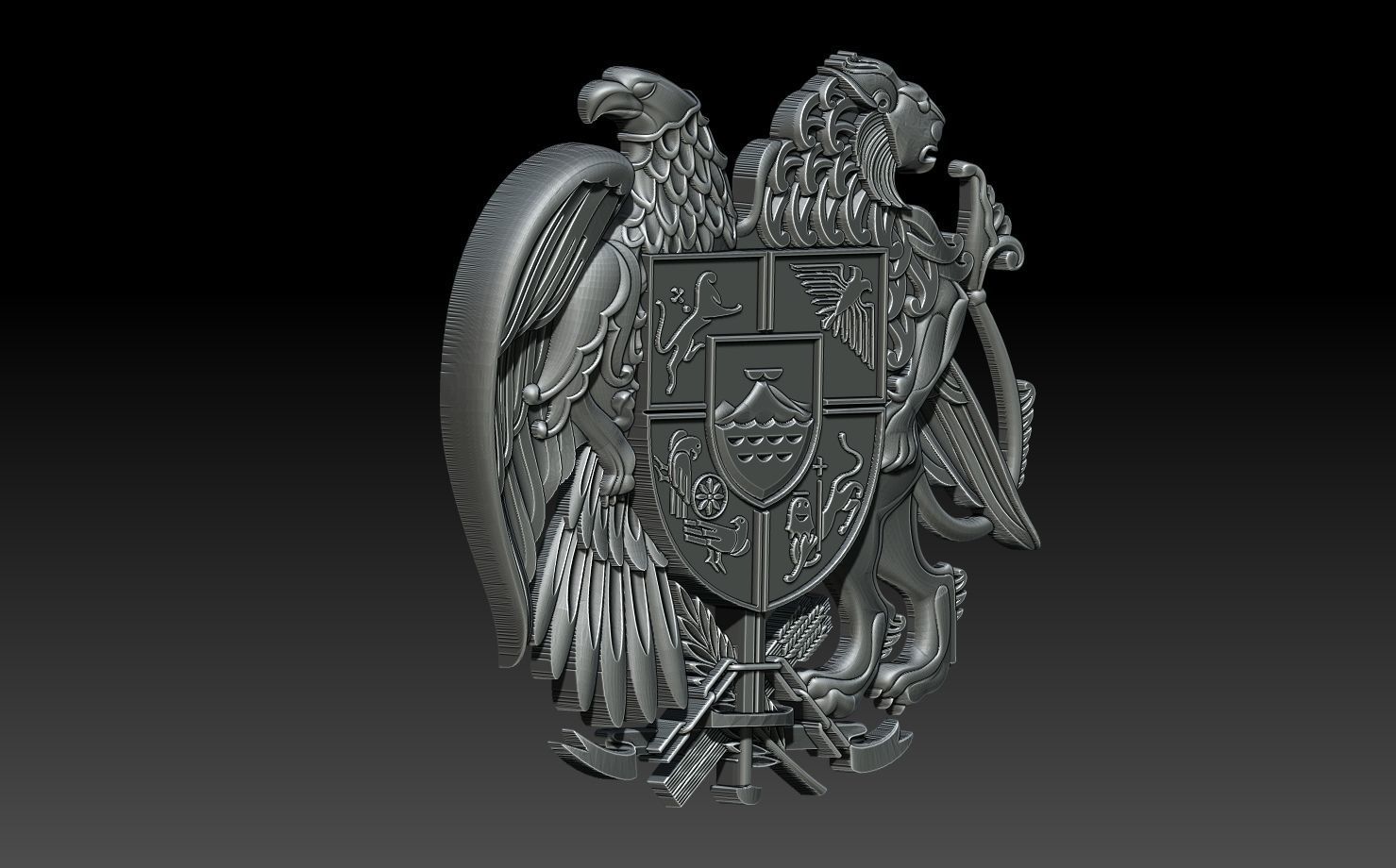 Coat of arms of Armenia 3D print model_1