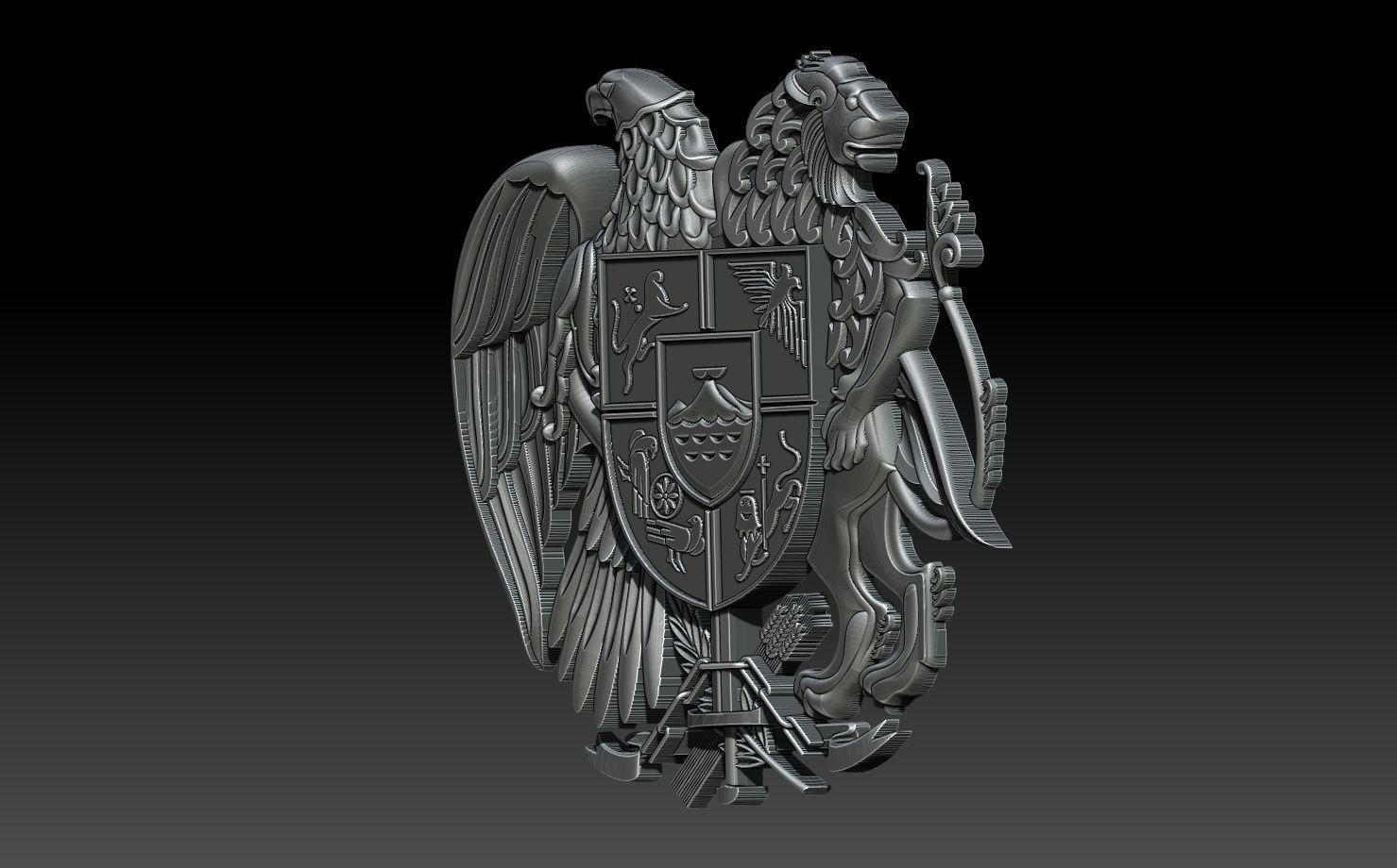 Coat of arms of Armenia 3D print model_2