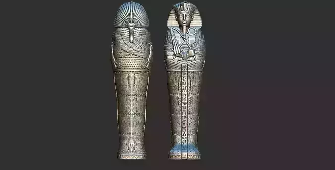 King Tutankhamun  Egyptian Sarcophagus 3d printable model 3D print model