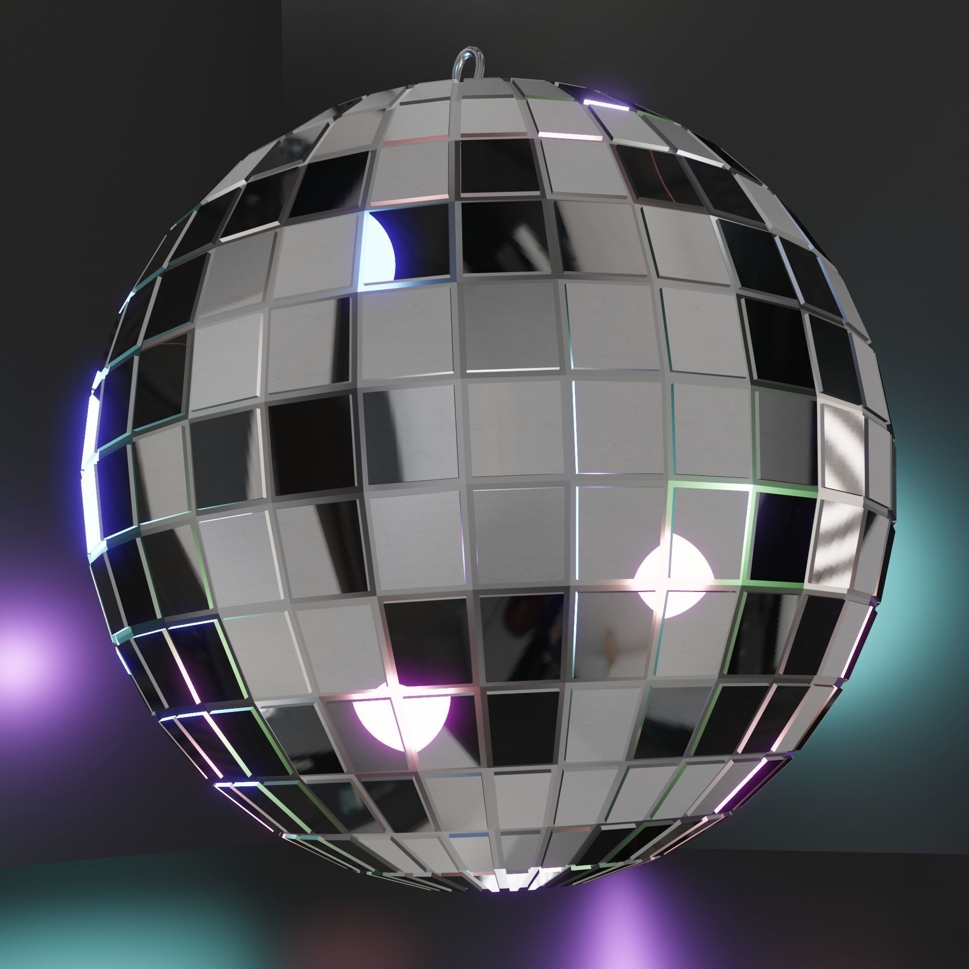 Disco ball 3D model_2