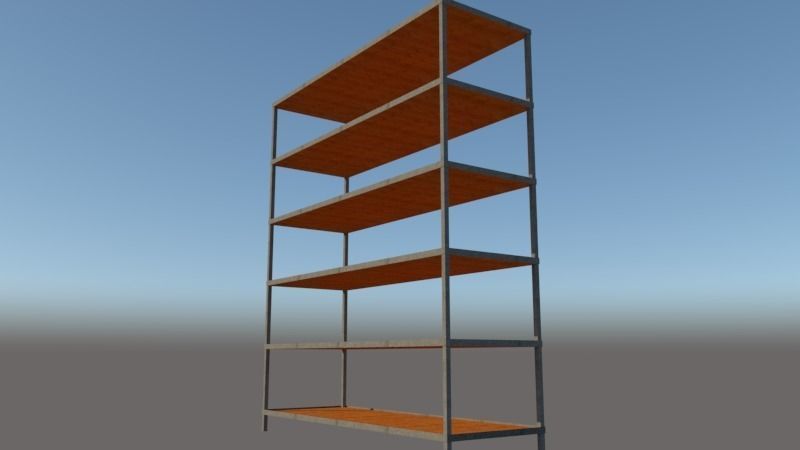 wood rack 3D model_4