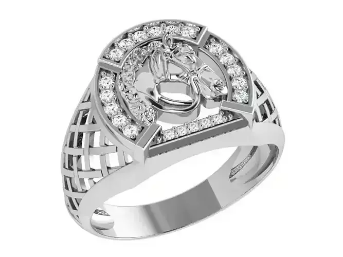 Horse Diamond Ring 4058