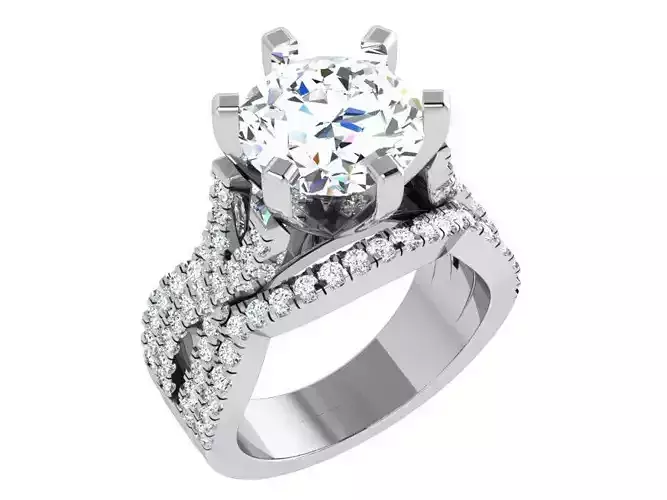 6 Peg Setting Twisted Ring 4061