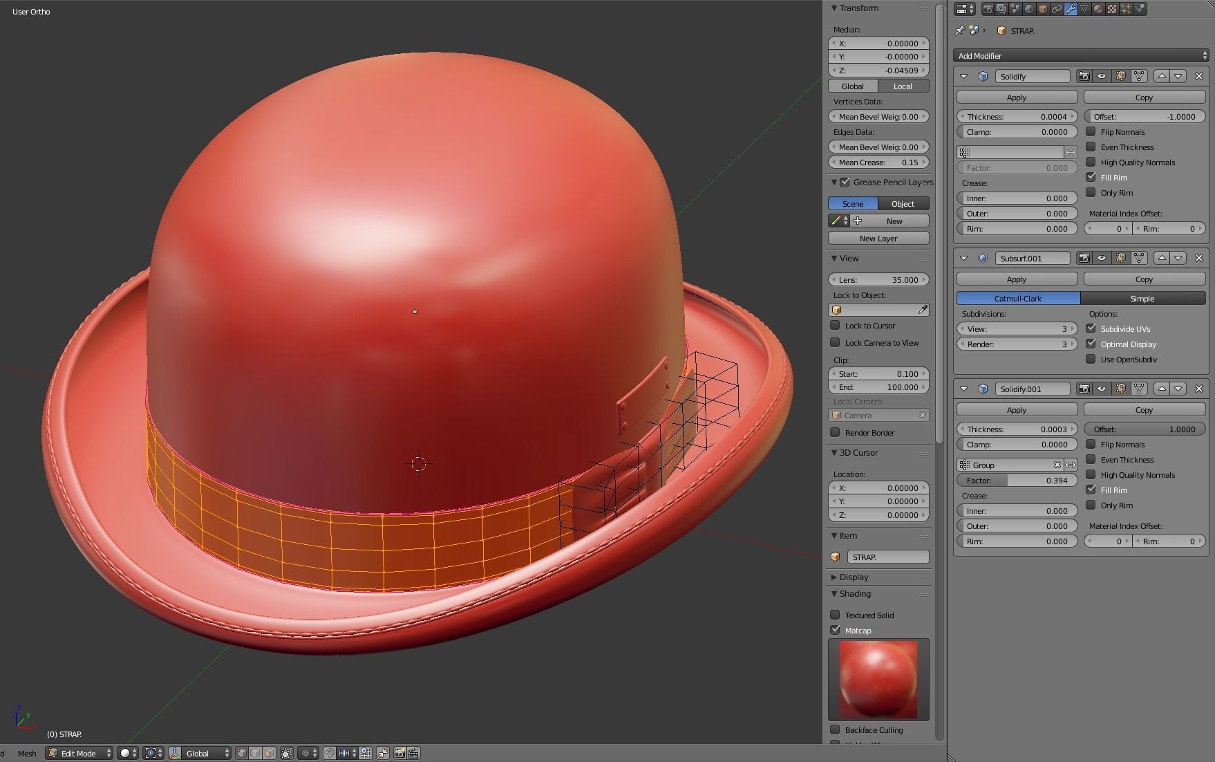 Bowler Hat 3D model_18