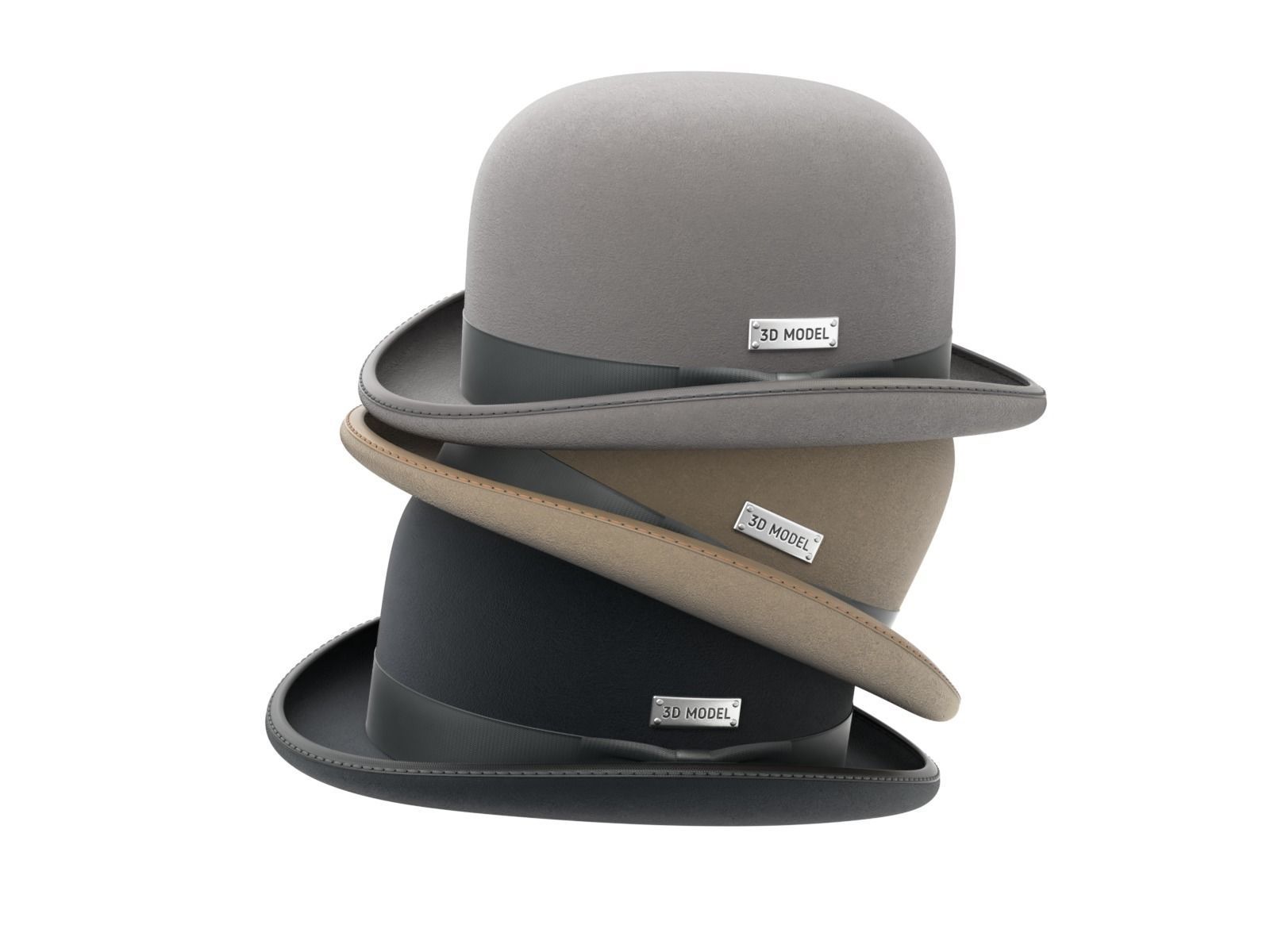Bowler Hat 3D model_2