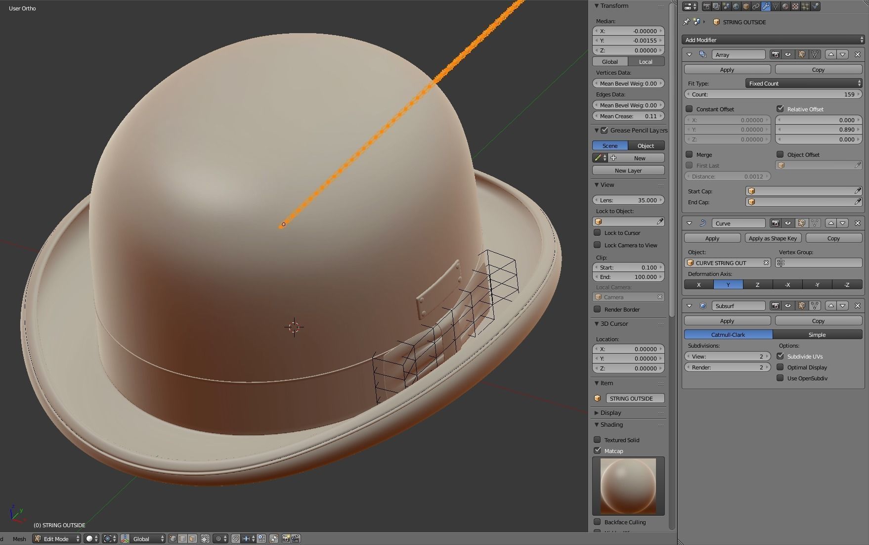 Bowler Hat 3D model_17