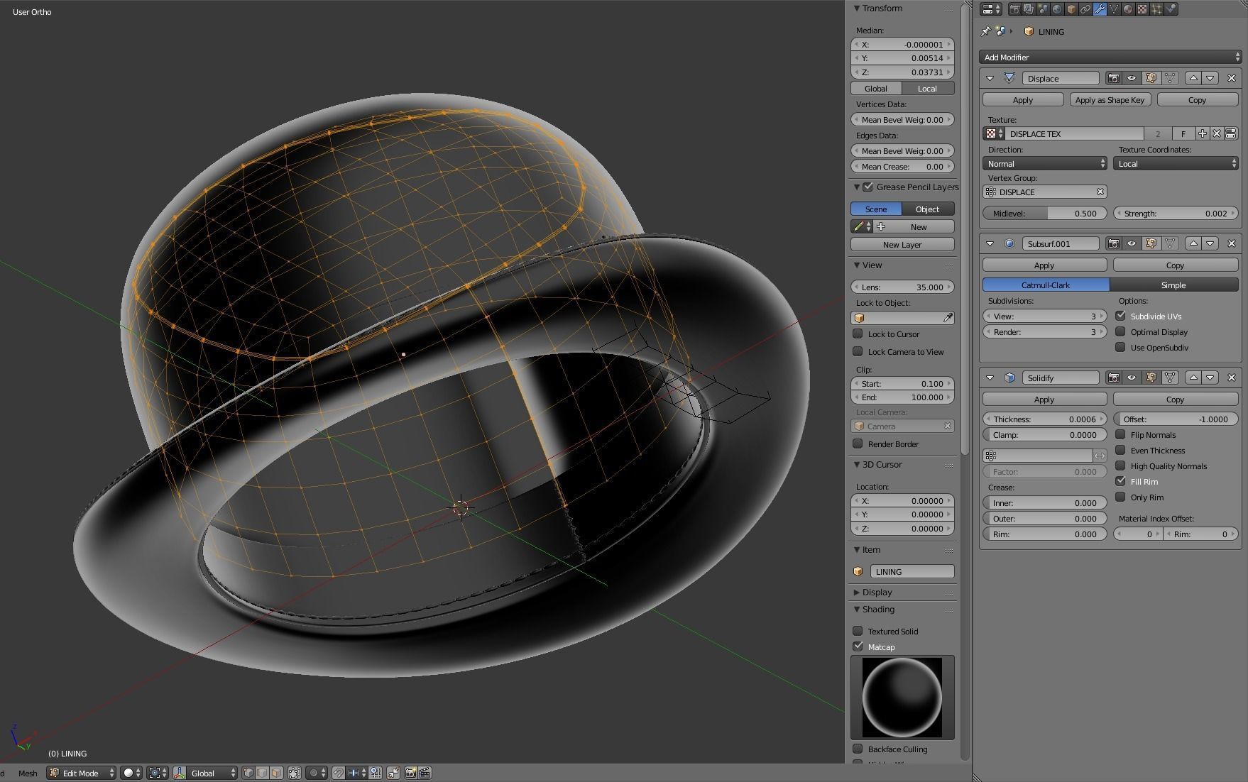 Bowler Hat 3D model_16