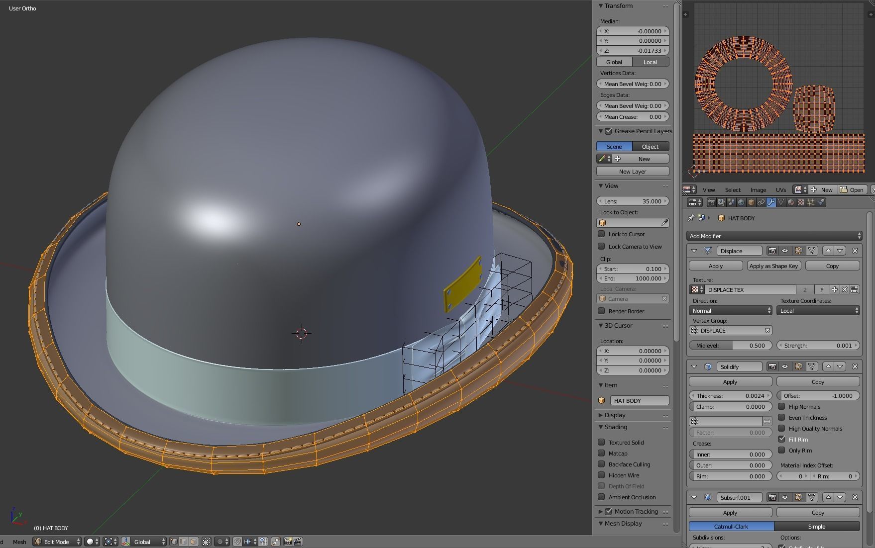 Bowler Hat 3D model_19