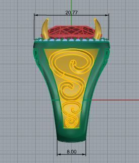 Cushion Cut Wide Rubin Ring 4063 3D print model_6