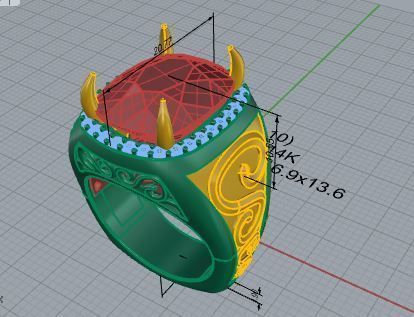 Cushion Cut Wide Rubin Ring 4063 3D print model_7