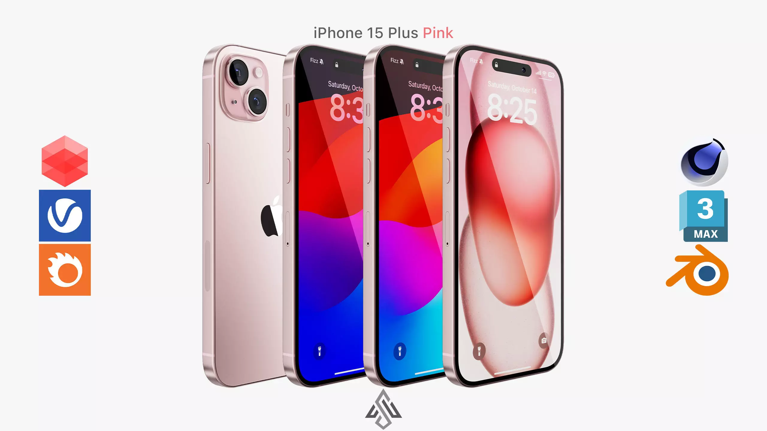 Apple iPhone 15 Plus Pink 3D model_0