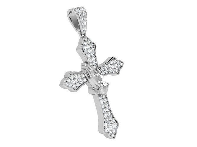 Cross French Pave Pendant 4070 3D print model