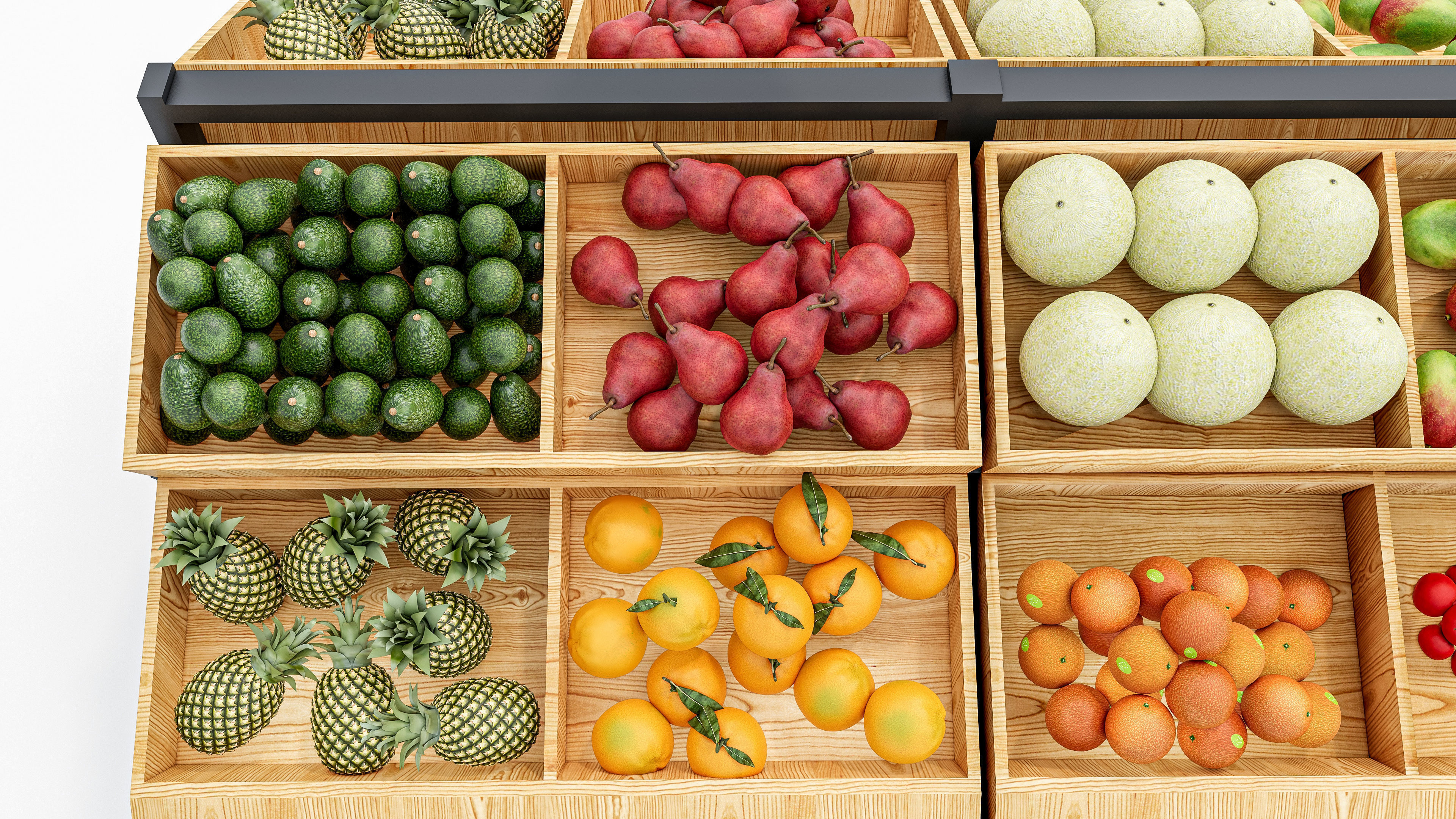 Fruits and vegetables Supermarket Grocery store showcase 3D model_6