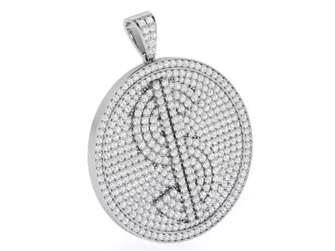 Circle Dollar Sign Pendant 4073
