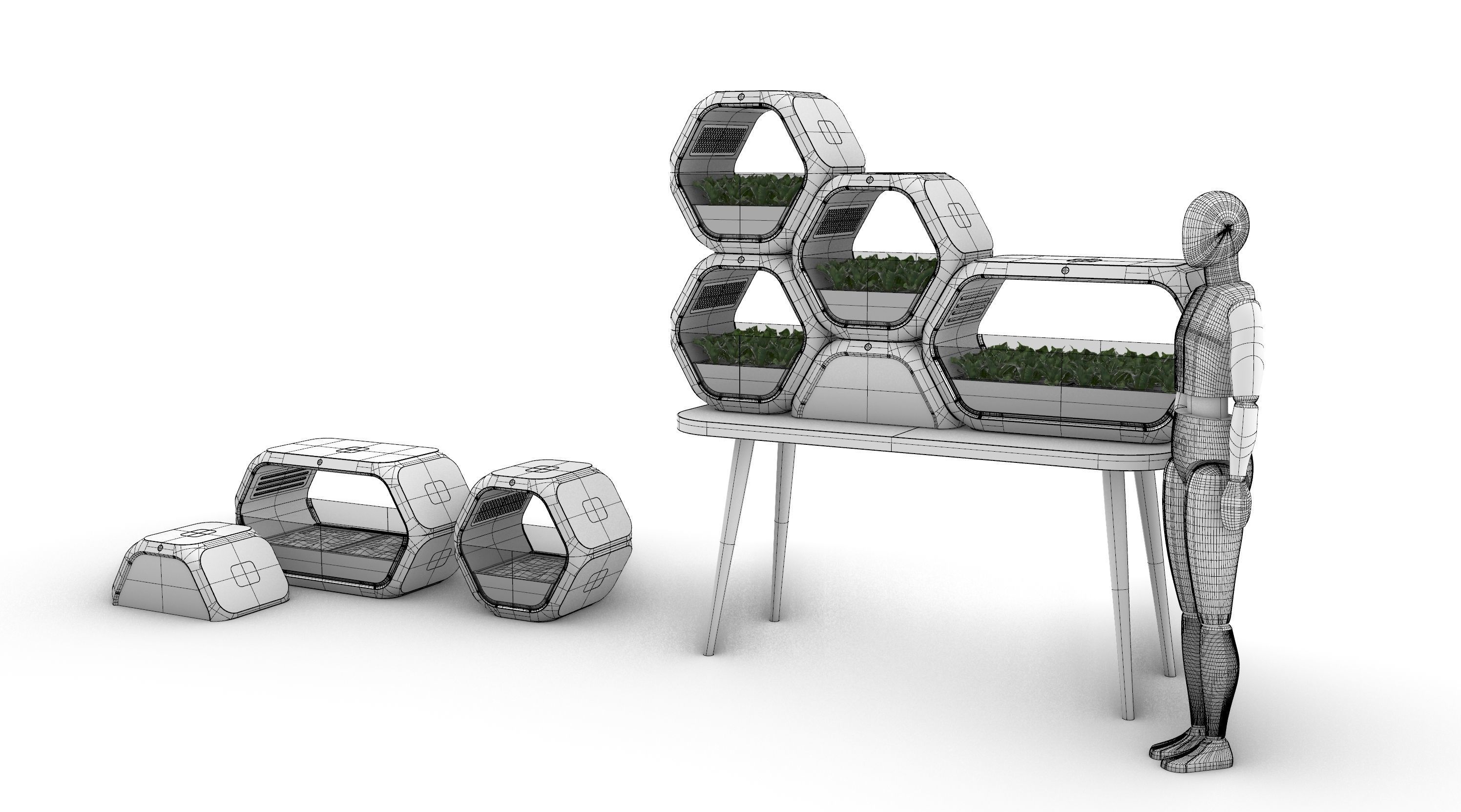 Indoor ecological vegetable garden 3D print model_18