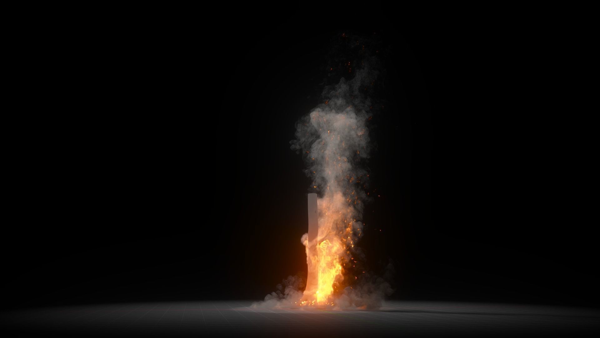 Burning Tree Animation 250 Frames 3D Model 3D model_3