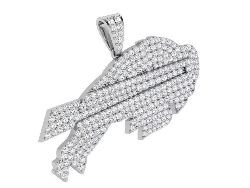 Bull French Pave Pendant 4074 3D print model