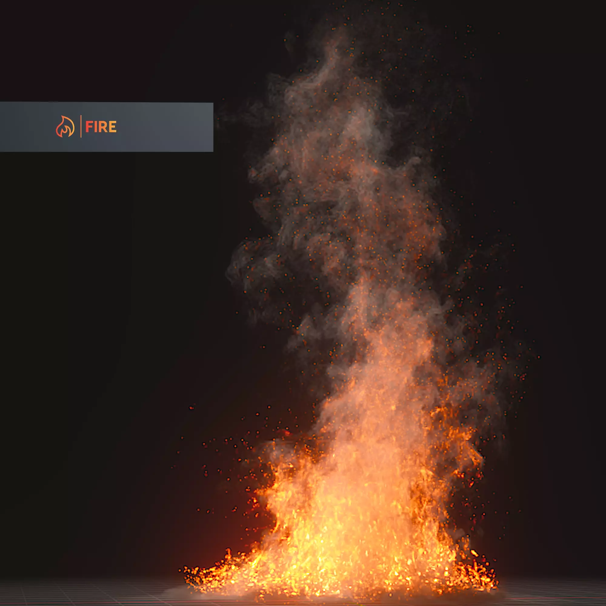 3D Fire Animation 3D model_0