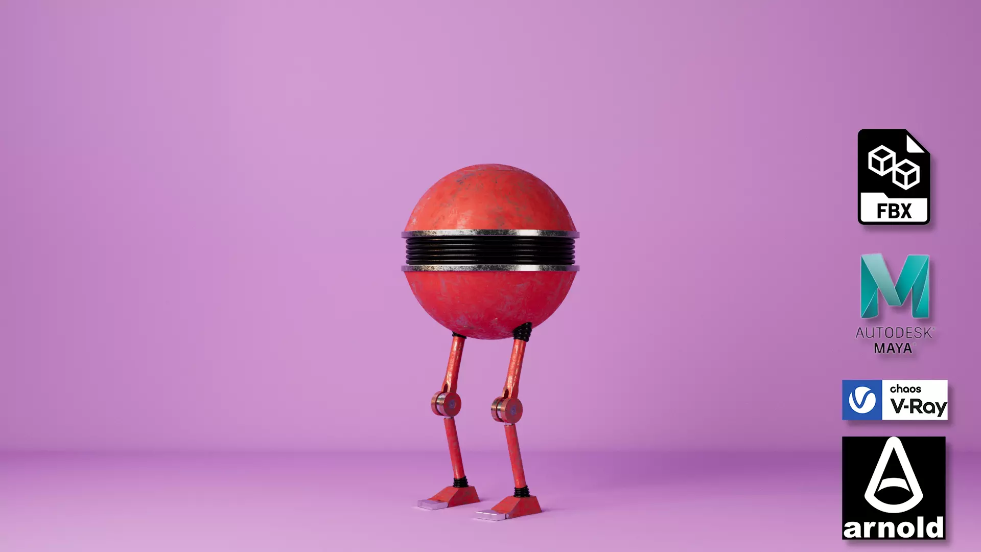 Cartoon Robot Character Rigged 3D Model  3D model_0