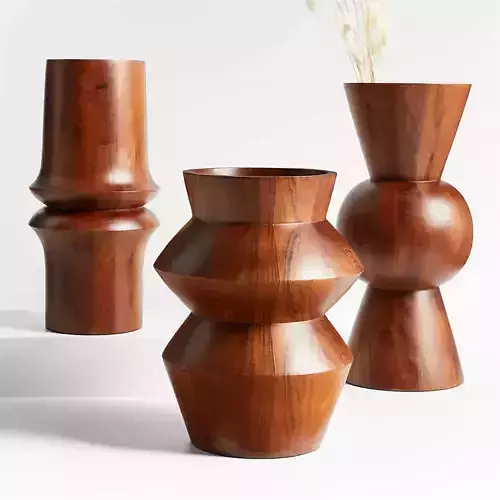 Decorative wooden vase