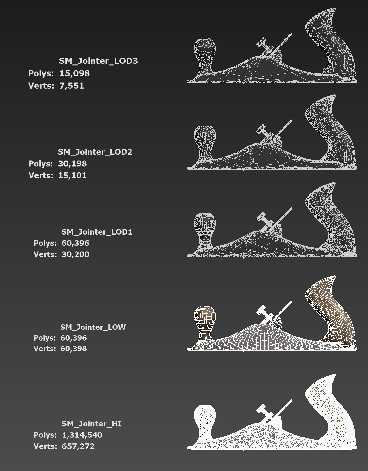 Jointer Metal Low-poly 3D model_14