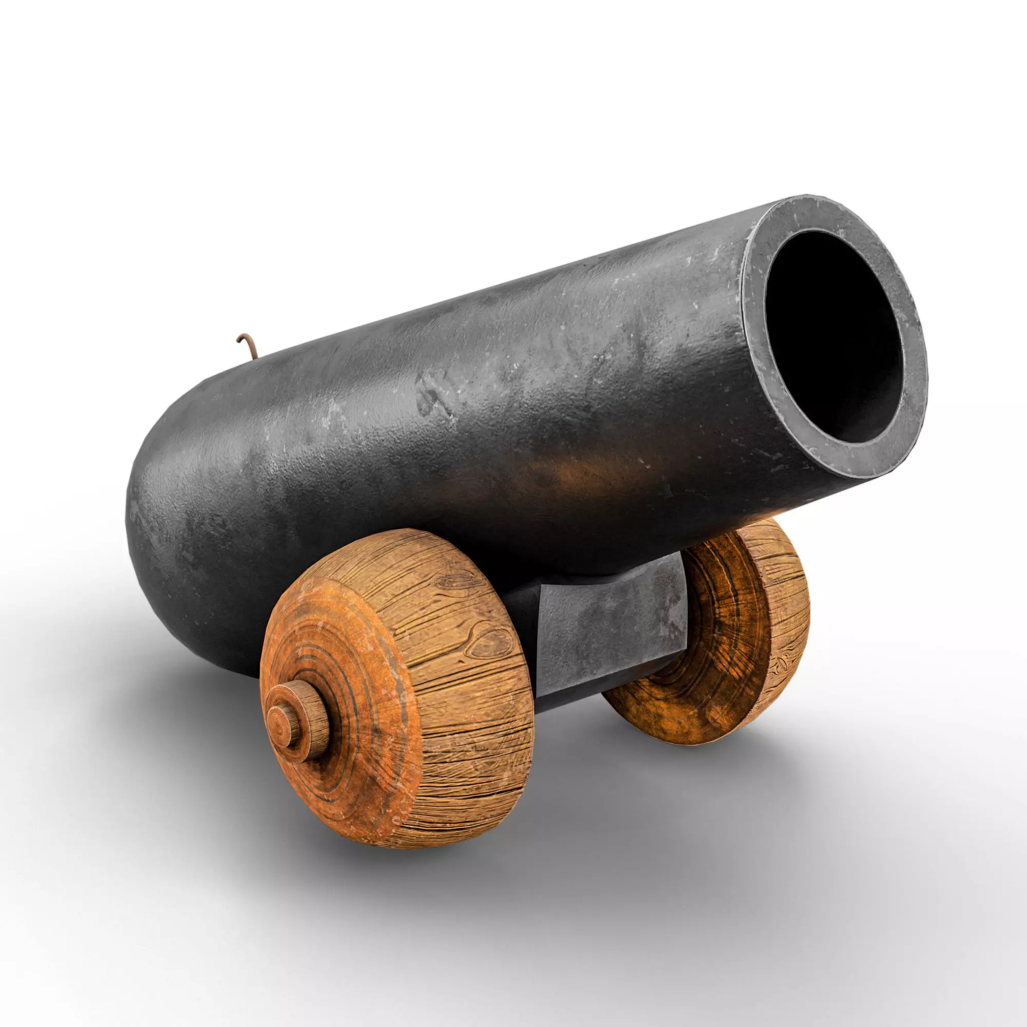 Ancient Medieval Cannon Low-poly 3D model_0