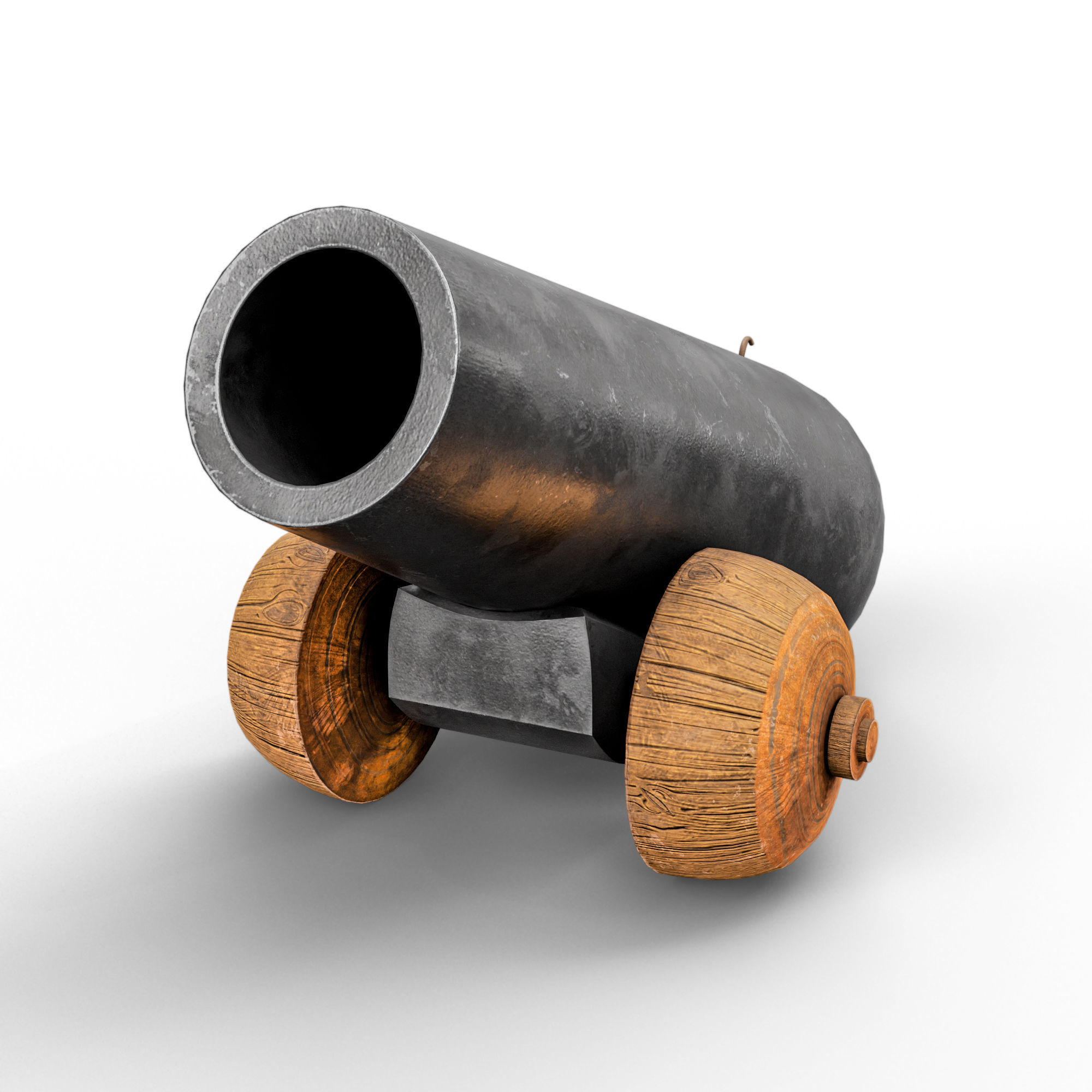 Ancient Medieval Cannon Low-poly 3D model_2