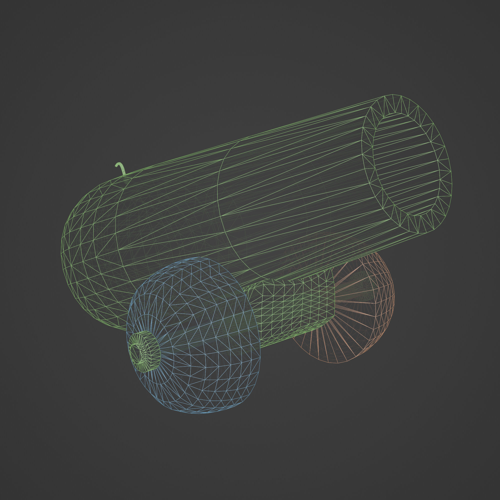 Ancient Medieval Cannon Low-poly 3D model_1