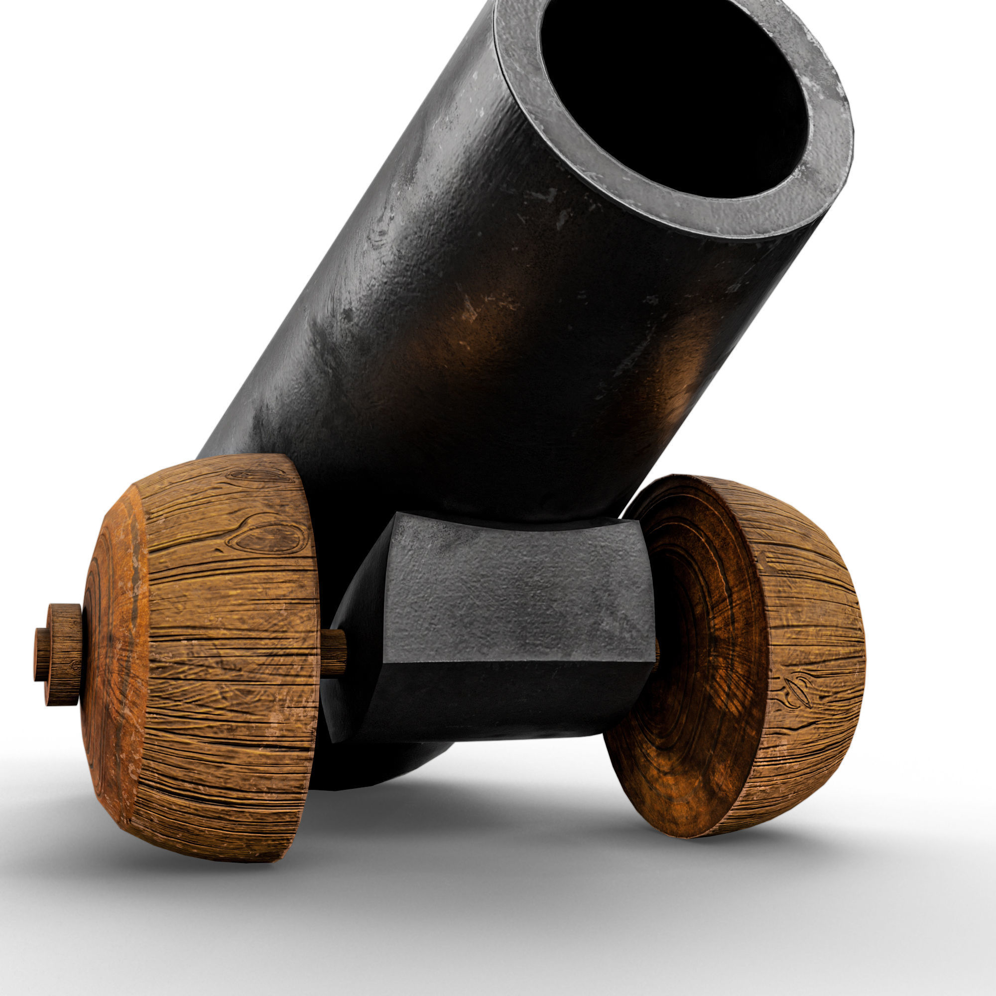 Ancient Medieval Cannon Low-poly 3D model_6