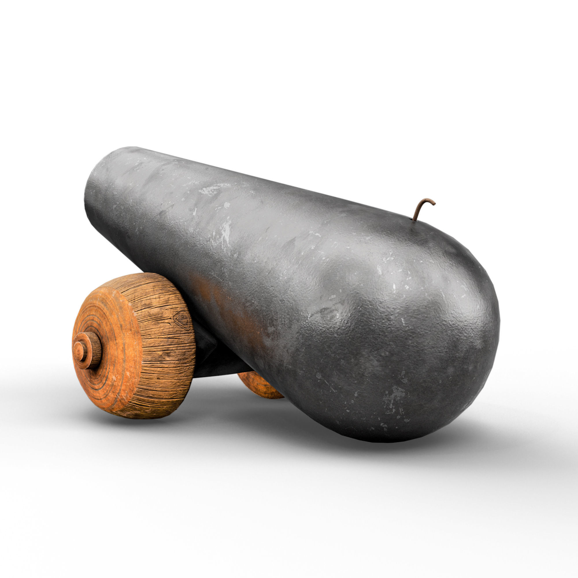 Ancient Medieval Cannon Low-poly 3D model_4